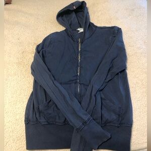 Hard Tail Zip-Up Hoodie (double zipper), size medium, navy color